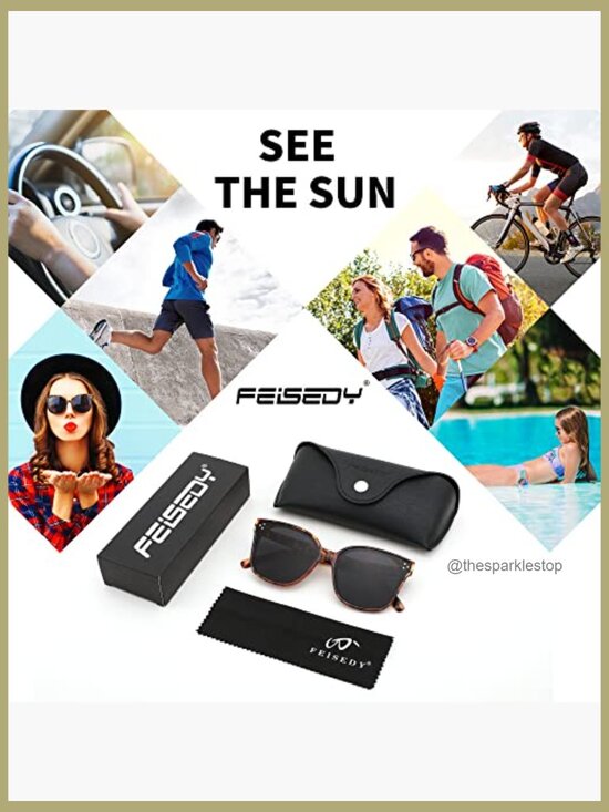 Oversized Polarized Sunglasses with UV400 Protection Square Frame main image 4